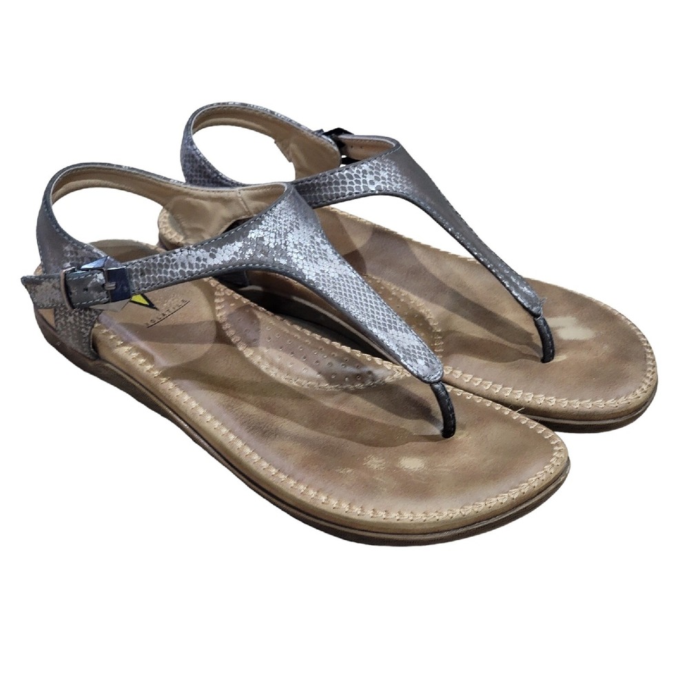 Volatile Womens Flip Flops Flat Snakeskin Comfort Casual‎ Walking Sandals Size 8